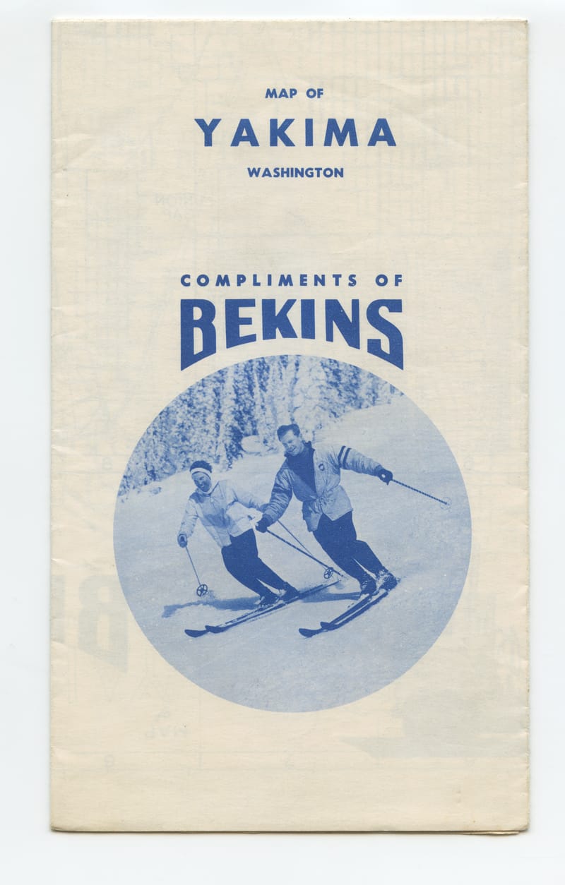 Bekins Sends Yakima a Map, with Skiers