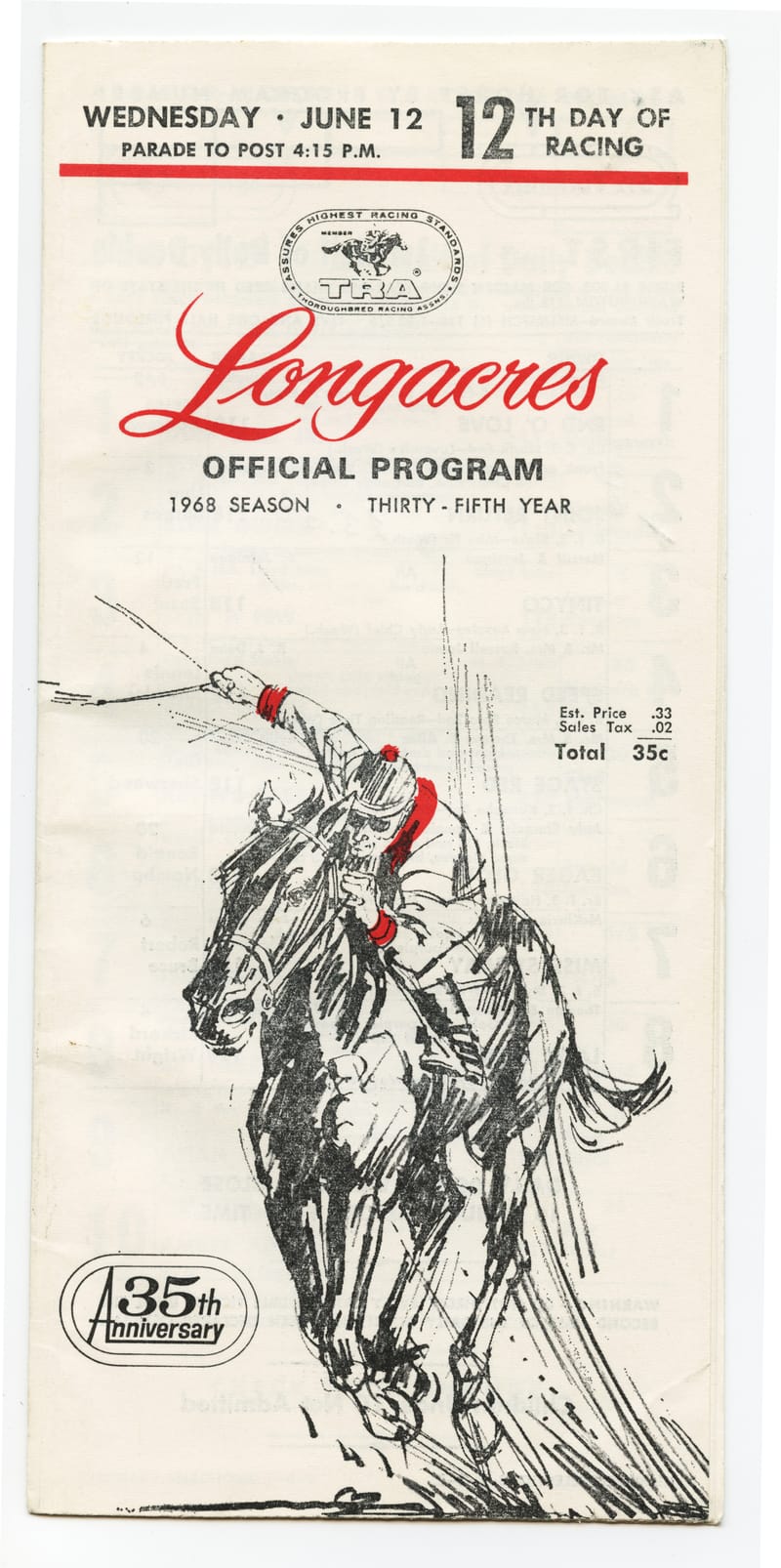 Longacres Race Track — Program Cover