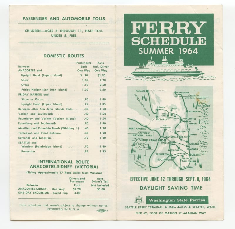 Seattle to Winslow for Seventy Cents